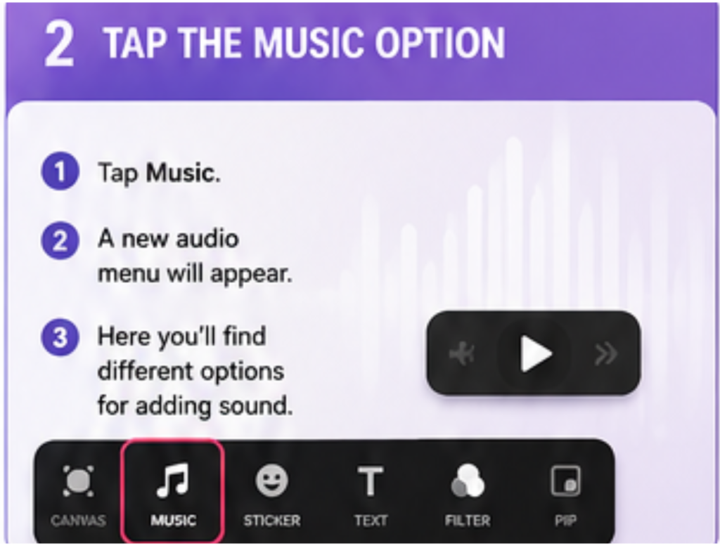 Step 2: Find the Music Option